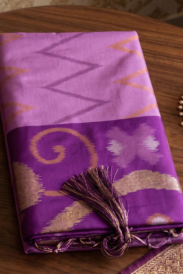 Lavender Printed Soft Silk Saree (ACB1160)