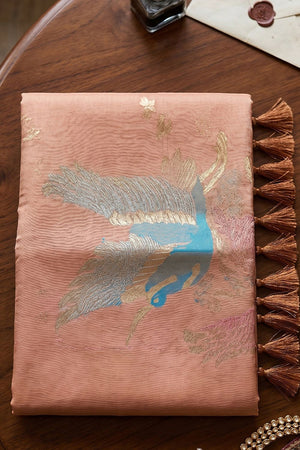 Beige Woven Linen Saree (ACB1166)