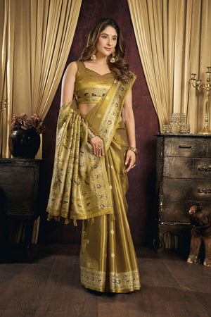 Brown Woven Tissue Saree (ACB1187)