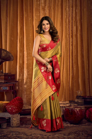Gold Woven Tissue Saree (ACB1188)
