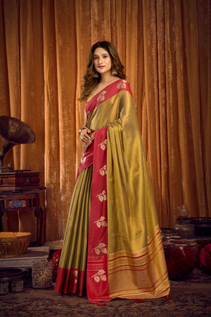 Gold Woven Tissue Saree (ACB1188)