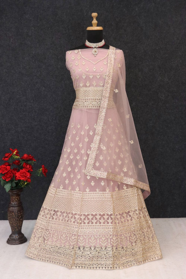 Purple Sequin with Embroidered Net Anarkali Suit (ACB1250)
