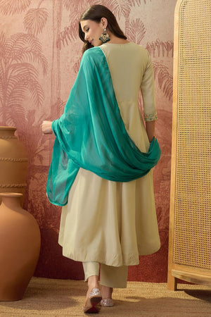 Brown Beads Embossed Rayon Anarkali Suit (ACB1288)