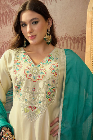 Brown Beads Embossed Rayon Anarkali Suit (ACB1288)