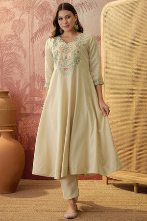 Brown Beads Embossed Rayon Anarkali Suit (ACB1288)