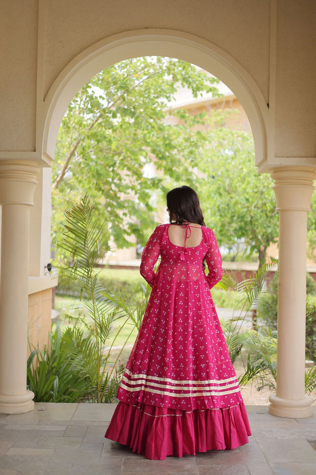 Pink Flared with Lace Work Cotton Lehenga (ACB1423)