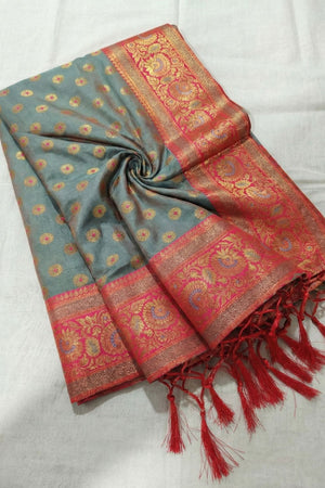Green Zari Woven Silk Saree (ACB1504)