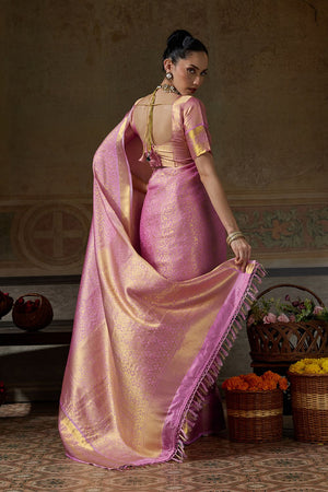 Pink Zari Woven Kanjivaram Silk Saree (ACB1533)