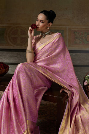 Pink Zari Woven Kanjivaram Silk Saree (ACB1533)