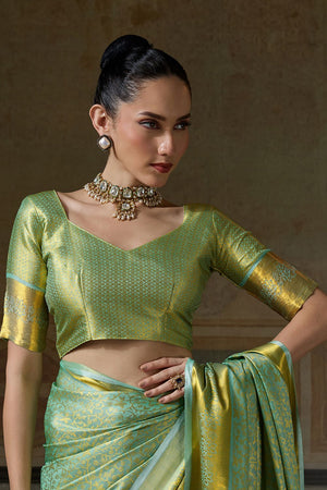 Green Zari Woven Kanjivaram Silk Saree (ACB1534)