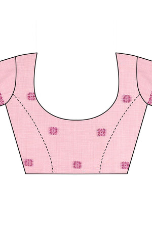 Pink Woven Cotton Saree (ACB1542)