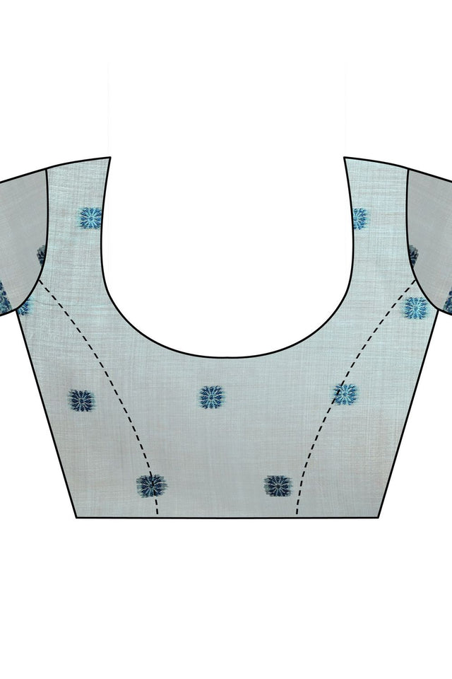 Blue Woven Cotton Saree (ACB1544)