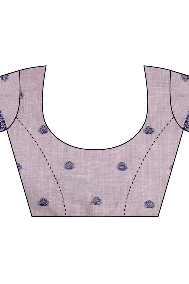 Grey Woven Cotton Saree (ACB1568)