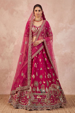 Pink Heavy Embroidered Silk Lehenga (ACB1682)