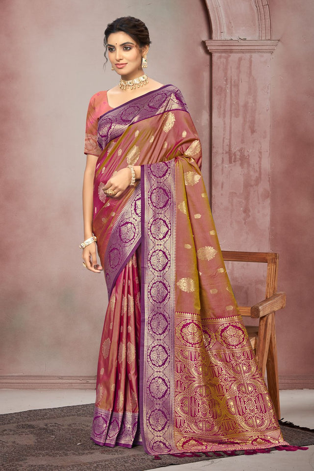 Brown Woven Silk Saree (ACB1706)