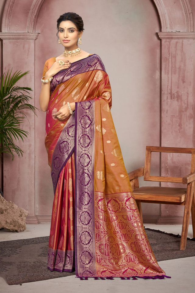 Gold Woven Silk Saree (ACB1710)
