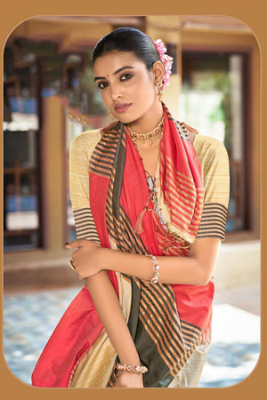 Multi Color Woven Silk Saree (ACB1745)