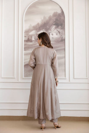 Mauve Embroidered Silk Anarkali Suit (ACB1753)