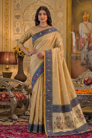 Gold Woven Tissue Saree (ACB1760)