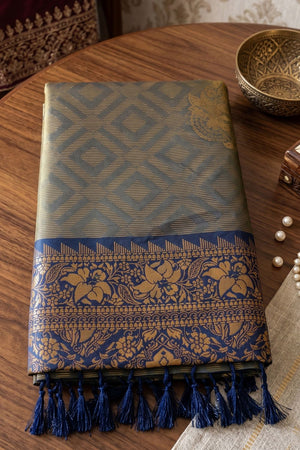 Grey Woven Silk Saree (ACB1794)