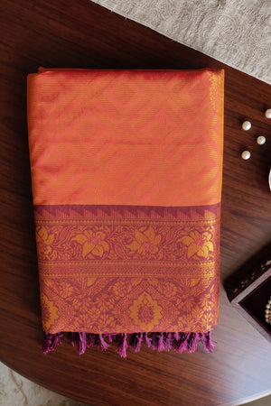Magenta Woven Silk Saree (ACB1798)