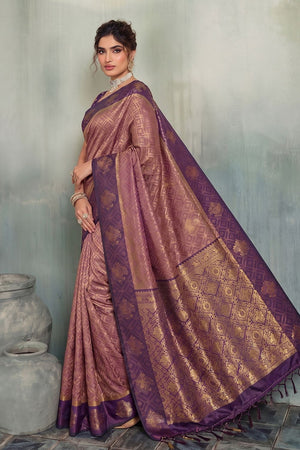 Brown Woven Silk Saree (ACB1800)