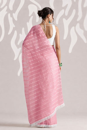 Peach Woven with Lace Border Chiffon Ready to Wear Saree (ACB1834)