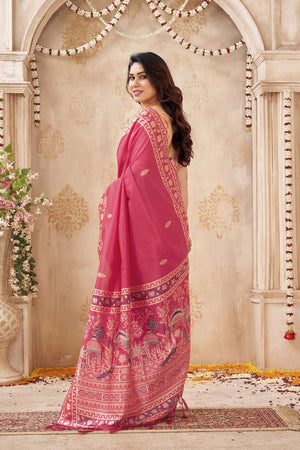 Red Woven Silk Saree (ACB1883)