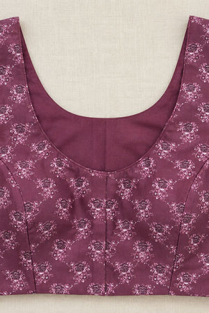 Wine Printed Satin Ready to Wear Saree (ACB1900)