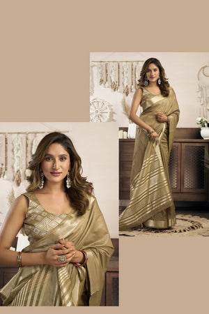 Beige Woven Cotton Saree (ACB1953)