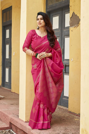 Pink Woven with Paithani Pallu Silk Saree (ACB2008)