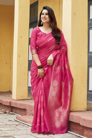 Pink Woven with Paithani Pallu Silk Saree (ACB2008)