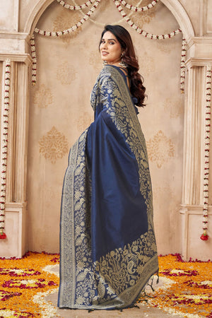 Maroon Floral Woven Silk Saree (ACB2048)