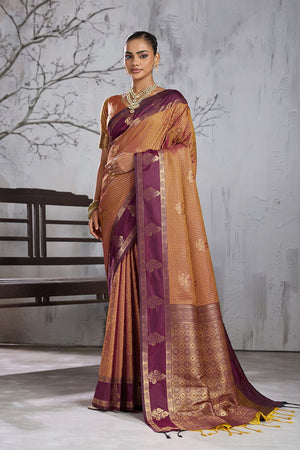 Brown Woven Silk Saree (ACB2125)