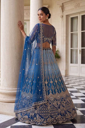 Blue Sequin with Embroidered Net Lehenga (ACB2200)