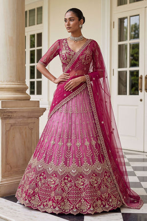 Pink Sequin with Embroidered Net Lehenga (ACB2201)