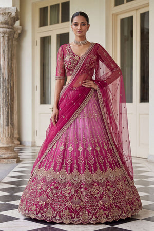 Pink Sequin with Embroidered Net Lehenga (ACB2201)