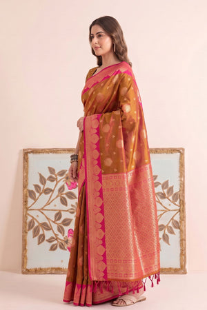 Mehendi Woven Silk Saree (ACB2219)