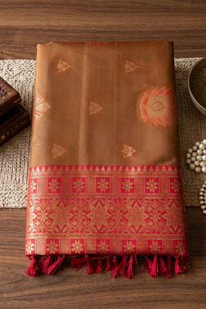 Mehendi Woven Silk Saree (ACB2219)