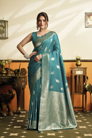 Green Woven Silk Saree (ACB2232)