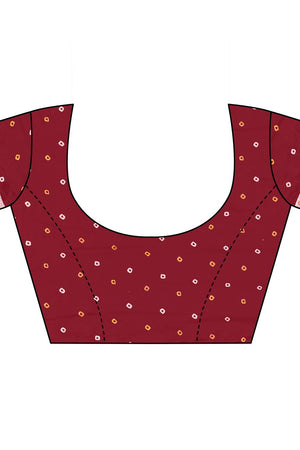 Maroon Printed with Woven Pallu Satin Silk Saree (ACB2267)