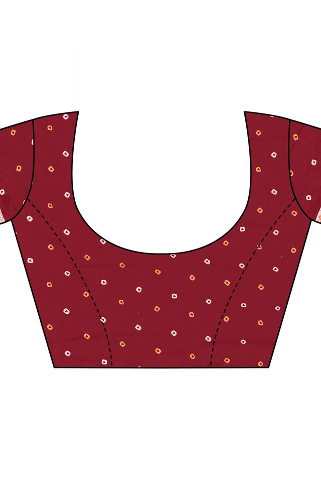 Maroon Printed with Woven Pallu Satin Silk Saree (ACB2267)