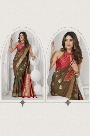 Green Woven Silk Saree (ACB2461)