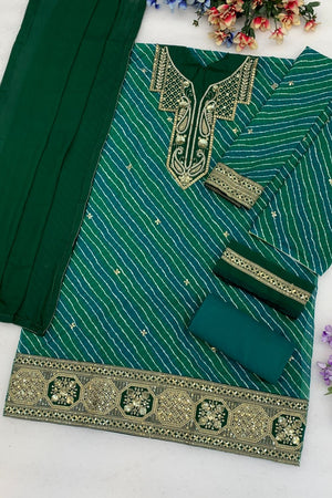 Green Embroidered Georgette Sharara Suit (ACB2482)