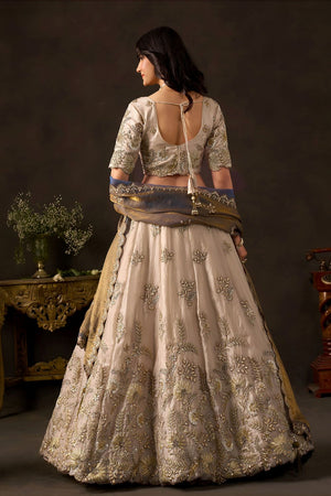 Beige Embroidered Silk Lehenga (ACB2531)