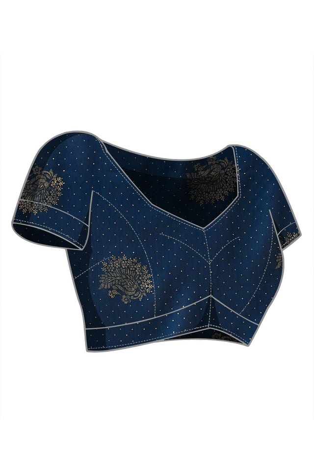 Blue Woven Satin Ready to Wear Saree (ACB2703)
