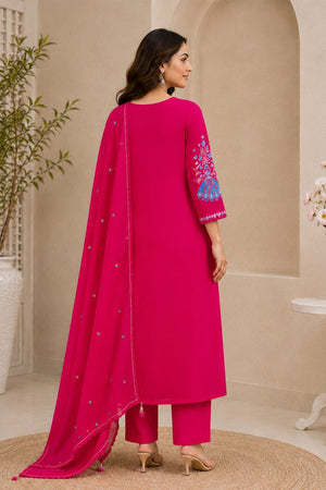Pink Floral Embroidered Silk Anarkali Suit (ACB2723)
