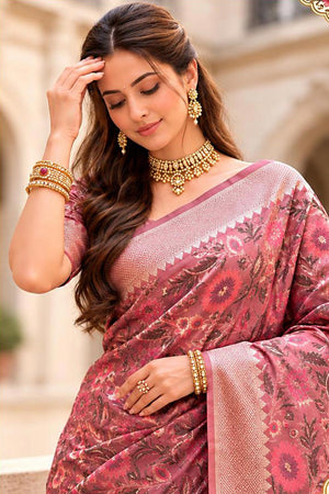 Purple Woven Banarasi Silk Saree (ACB2749)