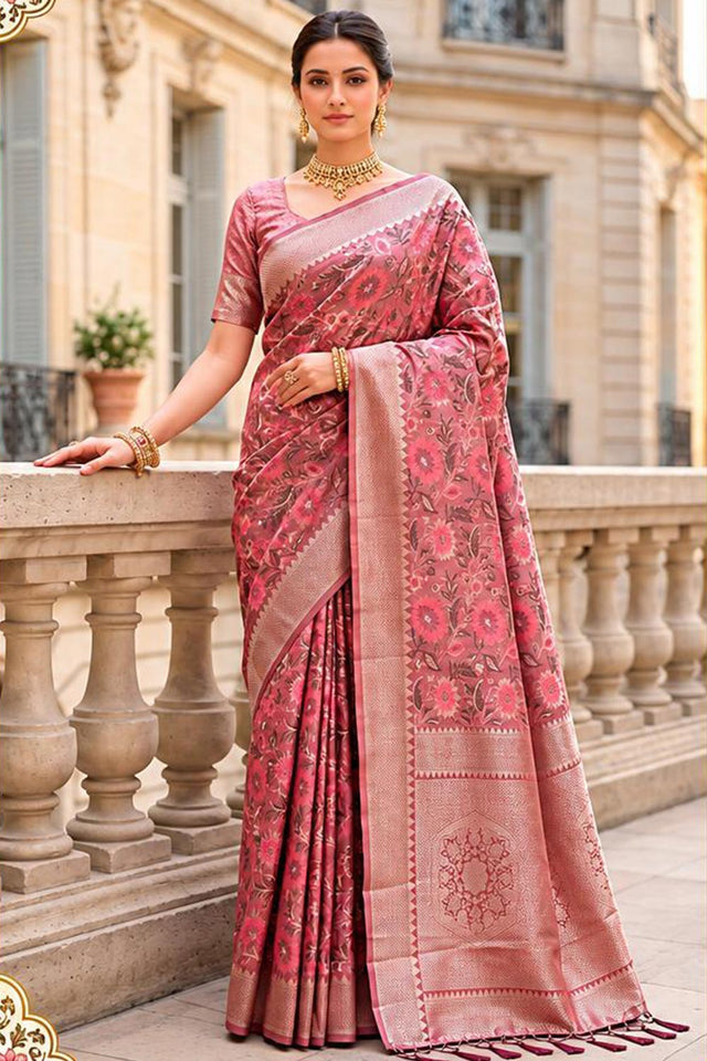 Purple Woven Banarasi Silk Saree (ACB2749)