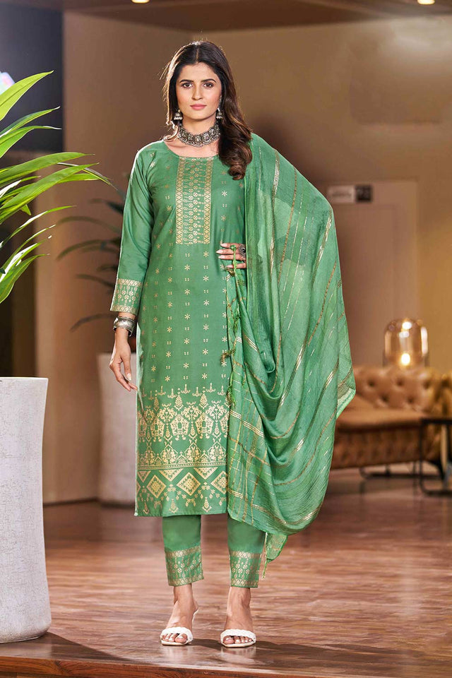 Pista Rayon Printed Kurti Pant Set (ACW7774)
